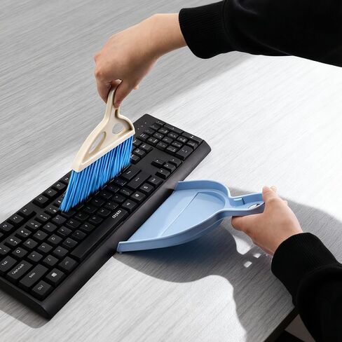 مجموعة من 6 مجارف وفرشاة صغيرة - مكنسة خفق صغيرة بمقبض، مكنسة تنظيف صغيرة للتعشيش ومقلاة غبار، منظف محمول للطاولة والمكتب ولوحة المفاتيح والسيارات وأعشاش الحيوانات الأليفة in Kuwait