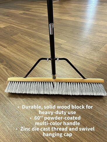Pbma24004 Heavy Duty 24" Multi-Surface Push Broom with Silver/Black Handle in Kuwait