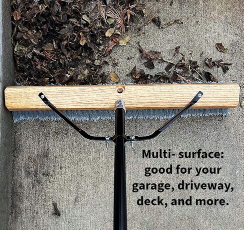 Pbma24004 Heavy Duty 24" Multi-Surface Push Broom with Silver/Black Handle in Kuwait