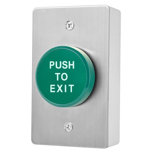 Stainless Steel Push to Exit Button with Back Box, Large Plate Door Access Control Exit Switch, DC 12V, NO/NC/COM Output, Heavy Duty 304 Stainless Steel, Surface & Flush Mount in Kuwait