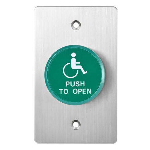 Stainless Steel Push to Exit Button with Back Box, Large Plate Door Access Control Exit Switch, DC 12V, NO/NC/COM Output, Heavy Duty 304 Stainless Steel, Surface & Flush Mount in Saudi Arabia