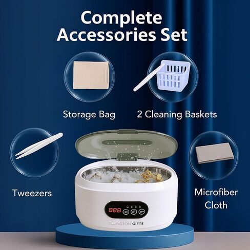 Ultrasonic Jewelry Cleaner 22Oz – 48kHz Sonic Cleaner with 5 Timer Modes, 35W Power – for Rings, Retainers, Dentures, Eyeglasses, Silver, Watches, Coins & Jewelry Cleaning in Saudi Arabia
