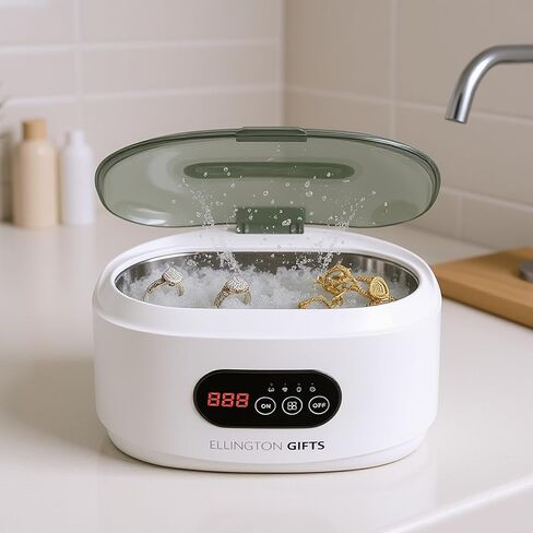 Ultrasonic Jewelry Cleaner 22Oz – 48kHz Sonic Cleaner with 5 Timer Modes, 35W Power – for Rings, Retainers, Dentures, Eyeglasses, Silver, Watches, Coins & Jewelry Cleaning in Saudi Arabia