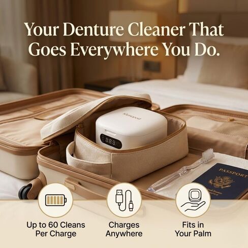 Original Klenopod UV Ultrasonic Pod for Dentures, Retainers, Aligners, Large Tank, Portable, Travel Friendly, USB-C Charging in Saudi Arabia