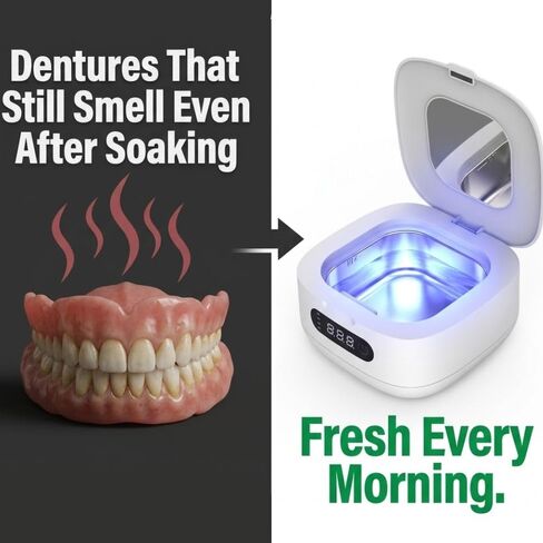 Original Klenopod UV Ultrasonic Pod for Dentures, Retainers, Aligners, Large Tank, Portable, Travel Friendly, USB-C Charging in Saudi Arabia