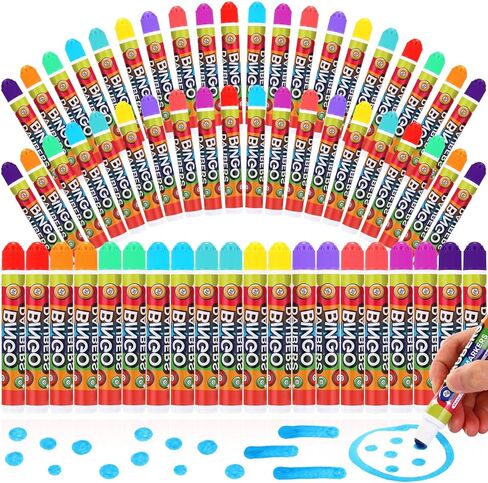Crtiin 40 Pack Mixed Colors Set of Bingo Daubers Dot Markers Bingo Supplies in 10 Colors Dot Markers Paint Craft Ideal for Art and Crafts Painting Supplies Drawing Coloring in Saudi Arabia