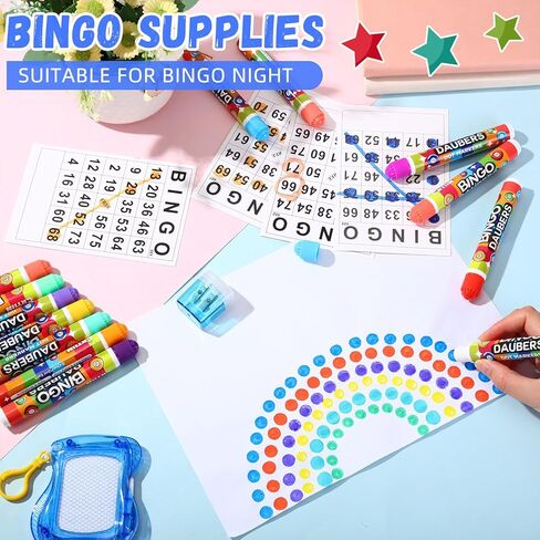 Crtiin 40 Pack Mixed Colors Set of Bingo Daubers Dot Markers Bingo Supplies in 10 Colors Dot Markers Paint Craft Ideal for Art and Crafts Painting Supplies Drawing Coloring in Saudi Arabia