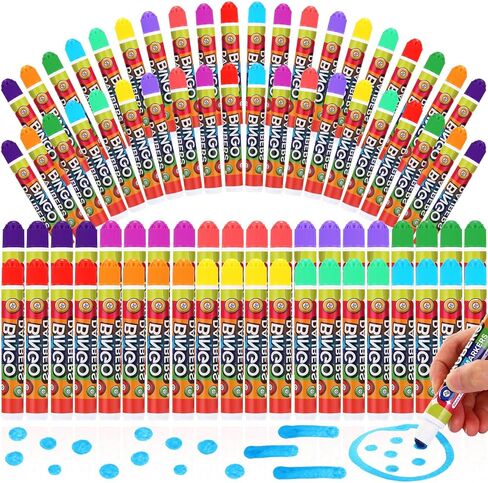 Crtiin 40 Pack Mixed Colors Set of Bingo Daubers Dot Markers Bingo Supplies in 10 Colors Dot Markers Paint Craft Ideal for Art and Crafts Painting Supplies Drawing Coloring in Saudi Arabia