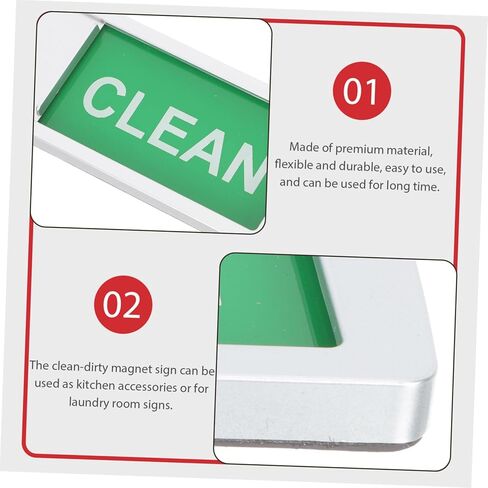 2Pcs Dishwasher Magnet Clean Dirty Sign Magnetic Indicator for Home and Restaurant Use Sturdy and Easy to Read for Kitchen and Laundry Room Organization in Saudi Arabia