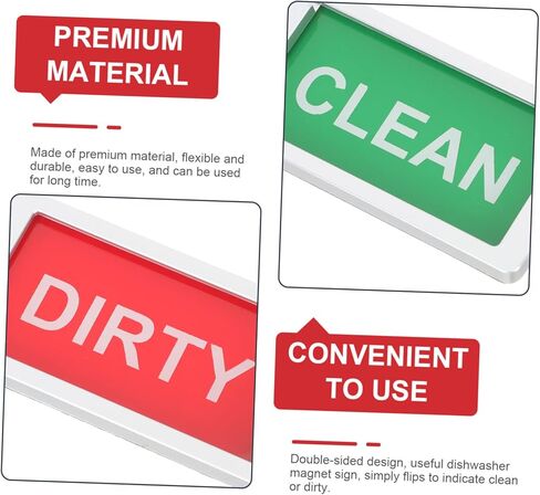 2Pcs Dishwasher Magnet Clean Dirty Sign Magnetic Indicator for Home and Restaurant Use Sturdy and Easy to Read for Kitchen and Laundry Room Organization in Saudi Arabia