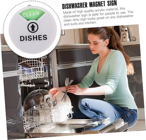 STOBAZA Double-sided Clean Dirty Dishwasher Magnet Sign Easy to Rotate Kitchen Indicator Acrylic Status Label for Dishwashers Home Chefs and Families in Saudi Arabia