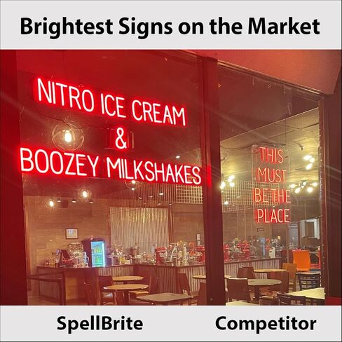 SpellBrite FOOD Sign | Restaurant-Related Green LED Sign with Neon Look | 16.9" x 6.3" in Saudi Arabia