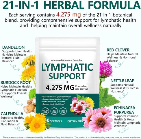 Lymphatic Drainage Supplements 240 Softgels in Kuwait