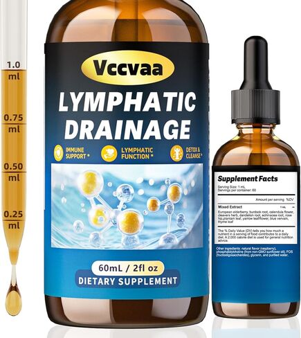 Lymphatic Drainage Drops – Herbal Liquid Extract with Elderberry, Burdock, Calendula, Echinacea & More – Supports Immune Health, Lymphatic Function & Natural Detox – 60mL in Saudi Arabia