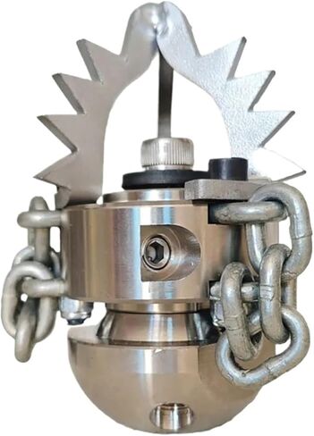 Stainless Steel Sewer Cleaning Nozzle 3/8" Female 40-100LPM 105-350bar Side3 Backward4 Chain Sling Rotating Sewer Nozzle(40LPM) in Saudi Arabia