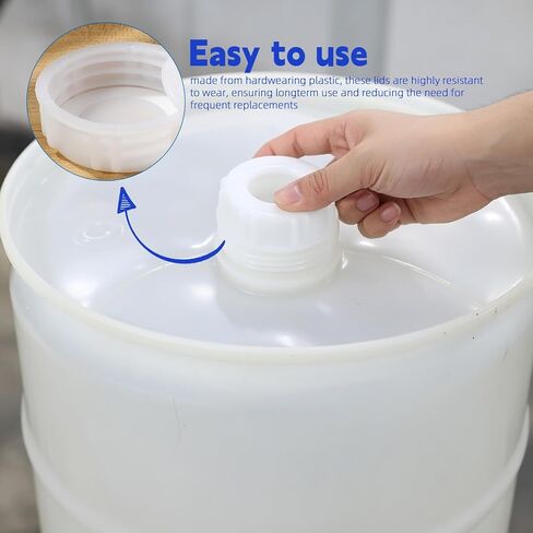 BESTYASH 5pcs White Plastic Bucket Lids Screw Top Pail Covers 20-25l Industrial Airtight Water Barrel Covers with Gasket for Chemical and Food Storage in Saudi Arabia