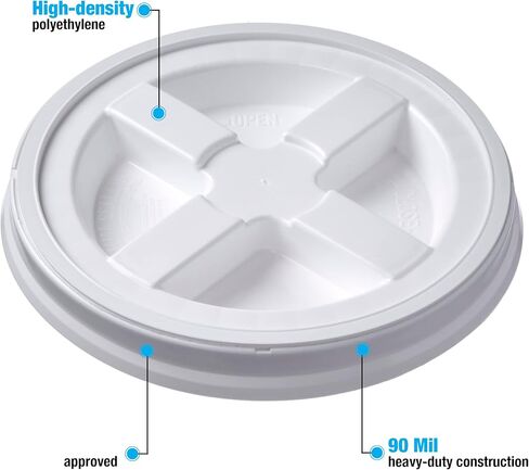 Hudson Exchange 5 Gallon (3 Pack) Bucket Pail Container with Gamma Seal Lid, Food Grade BPA Free HDPE, Green in Kuwait