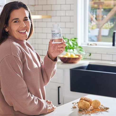 NativePath Mushroom Complex 1375mg - Organic Lions Mane, Turkey Tail, Cordyceps & Reishi - 4 Mushroom Supplement for Immune Support, Brain Focus & Energy - Beta-Glucans, Vegan, Non-GMO - 60 Capsules in Kuwait