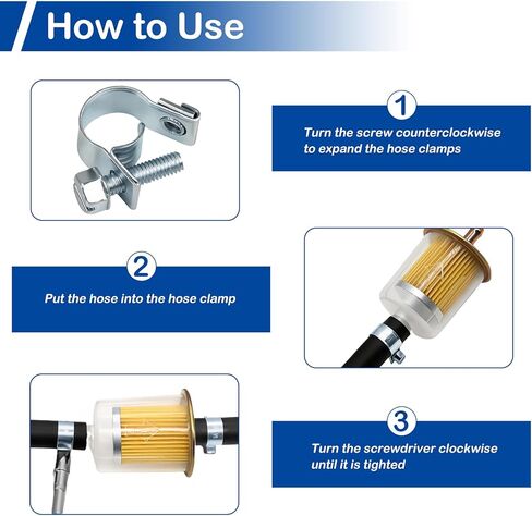 32Pcs 1/8" Mini Fuel Line Clamps, 5/16"-13/32" Dia (8-10mm) Fuel Injection Gas Line Hose Clamps, Adjustable Zinc Plated Pipe Hose Clip Tube Clamps for Diesel/Petrol Pipe in Automotive, Truck in Saudi Arabia