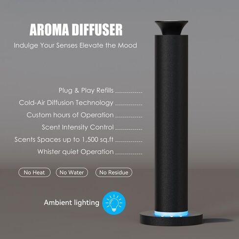 Waterless Scent Diffuser Machine with 4 Lights and Breathing Lights Modes Max Coverage 2500 sq.ft. Essential Oil Diffusers Fragrance Large Room Rechargeable App Remote Control Secret Silver in Saudi Arabia