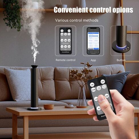 Waterless Scent Diffuser Machine with 4 Lights and Breathing Lights Modes Max Coverage 2500 sq.ft. Essential Oil Diffusers Fragrance Large Room Rechargeable App Remote Control Secret Silver in Saudi Arabia