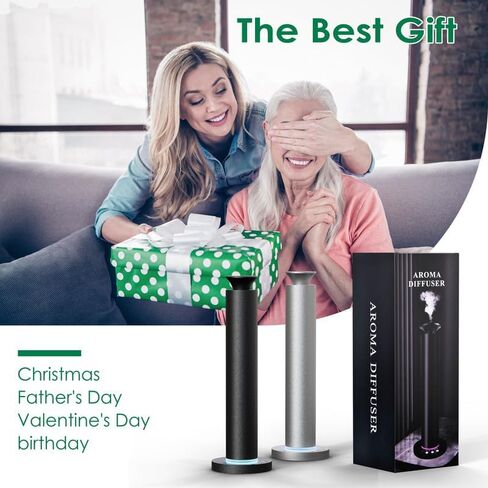 Waterless Scent Diffuser Machine with 4 Lights and Breathing Lights Modes Max Coverage 2500 sq.ft. Essential Oil Diffusers Fragrance Large Room Rechargeable App Remote Control Secret Silver in Saudi Arabia