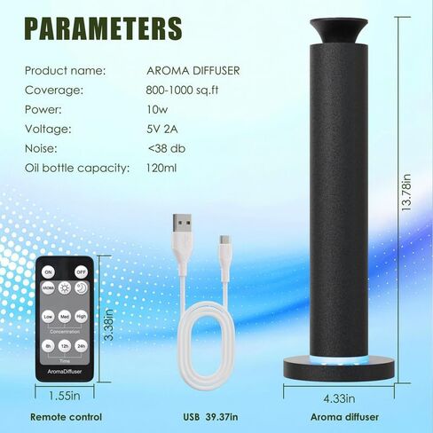Waterless Scent Diffuser Machine with 4 Lights and Breathing Lights Modes Max Coverage 2500 sq.ft. Essential Oil Diffusers Fragrance Large Room Rechargeable App Remote Control Secret Silver in Saudi Arabia