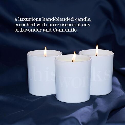 This Works Deep Sleep Heavenly Candle, 220 g - Luxury Candle Enriched with Essential Oils of Lavender, Camomile and Vetivert - Hand Poured Scented Candle with a 40hr Burn Time for a Calming Experience in Kuwait