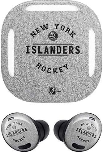غلاف صوتي من Skinit متوافق مع Samsung Galaxy Buds Pro - تصميم نص أسود مرخص رسميًا من NHL New York Islanders in Kuwait