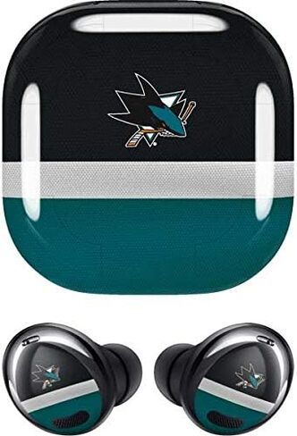 Skinit Decal Audio Skin Compatible with Samsung Galaxy Buds Pro - Officially Licensed NHL San Jose Sharks Jersey Design in Saudi Arabia