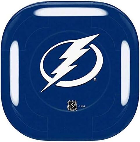 غلاف صوتي من Skinit متوافق مع Samsung Galaxy Buds Pro - تصميم شعار NHL Tampa Bay Lightning المرخص رسميًا in Saudi Arabia
