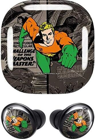 Skinit Decal Audio Skin Compatible with Samsung Galaxy Buds Pro - Officially Licensed Warner Bros Aquaman Mixed Media Design in Saudi Arabia