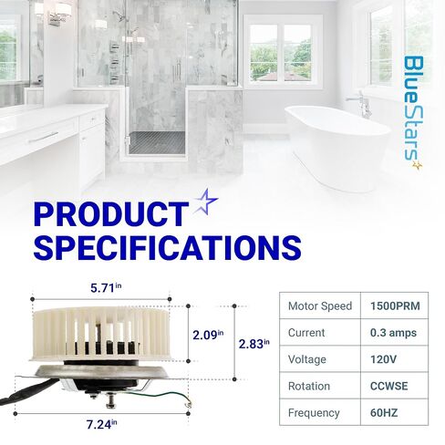 BlueStars 8832NA Blower Motor - Compatible with Nutone 84757 JA2B099N Bathroom Fan Motor - Replaces 8832NA A Unit ONLY JA2B099 86652G 86652 8662 JA2C028G 99080520 8832 8832SA 8832N 8833 in Saudi Arabia