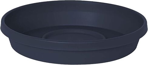 صينية صحن راتنج Bloem Terra: عرض الجزء السفلي 17.5 بوصة - أزرق داكن - غير لامع، متين، قاعدة مضلعة، داخلية وخارجية، تناسب أواني تيرا مقاس 24 بوصة in Kuwait
