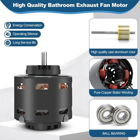 S99080274 محرك مروحة الحمام ومجموعة عجلة النفخ مع مطاط تركيب المحرك S99100412، تدفق هواء عالي ضوضاء منخفضة، يناسب ACS120L ACS130 HS120L HS130 MS120L MS130 MHS120L NS120L NS130 S120L S120FL S130 in Kuwait