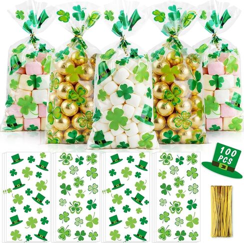 Valentines Day Candy Goody Bags, Valentine Goodie Bags for Kids, 133 Pcs - Valentines Cellophane Treat Bags, Clear Goodie Bags With Ties, Cellophane Cookie Bags, Valentines Day Gift Bags, 7 Designs in Kuwait