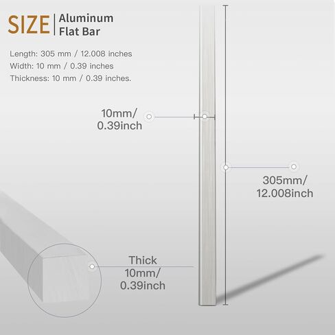 4 قطع من قضبان الألومنيوم المسطحة 6061 من سبائك الألومنيوم بطول 12.08 بوصة × عرض 0.39 بوصة × 0.39 بوصة مربعة السمك للأغراض العامة لوحة مخزون صلبة للقطع الصناعي اليومي in Kuwait