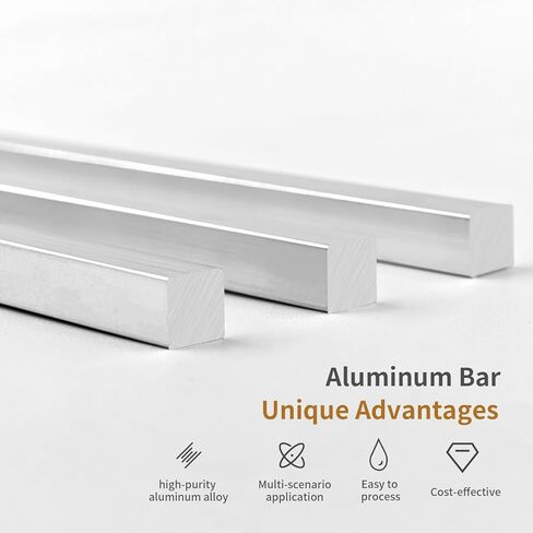 4 قطع من قضبان الألومنيوم المسطحة 6061 من سبائك الألومنيوم بطول 12.08 بوصة × عرض 0.39 بوصة × 0.39 بوصة مربعة السمك للأغراض العامة لوحة مخزون صلبة للقطع الصناعي اليومي in Kuwait