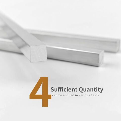 4 قطع من قضبان الألومنيوم المسطحة 6061 من سبائك الألومنيوم بطول 12.08 بوصة × عرض 0.39 بوصة × 0.39 بوصة مربعة السمك للأغراض العامة لوحة مخزون صلبة للقطع الصناعي اليومي in Kuwait