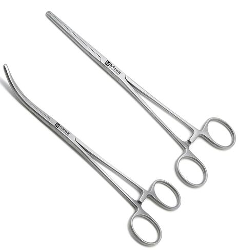 Macs Pean Forceps Set of 2 – 6.25 Inch Straight & Curved Hemostat Clamps – Stainless Steel Locking Tools with Serrated Jaws for Multi-Purpose Use (Curved) in Saudi Arabia