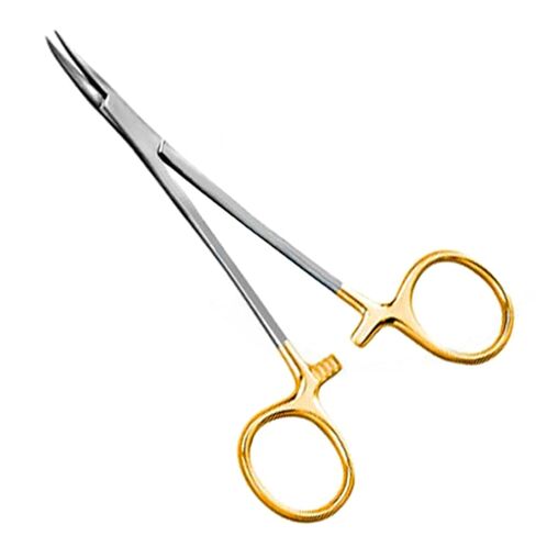 No Scalpel Vasectomy Forceps Curved 5.5" Gold Handle in Saudi Arabia