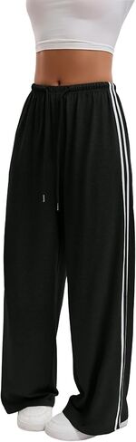 Womens Track Pants Athletic Running Pants Sweatpants Straight Leg Pockets Sports Jogging Striped Loose Fit in Saudi Arabia