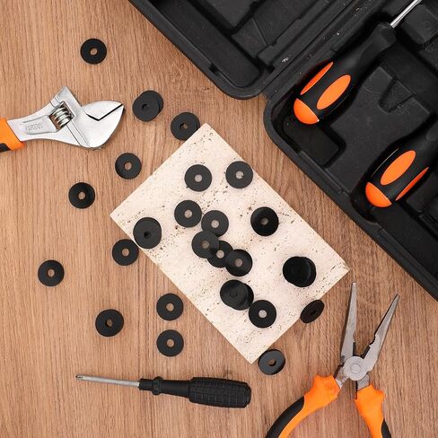 30 Pcs Rubber Washer, Flat 3/4 Inch OD X 1/4 Inch ID X 1/8 Inches Thickness Rubber Spacers Duty Abrasion Resistant Black Washers for Screws Bolts Household Appliances in Saudi Arabia