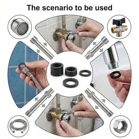 Shower Head Washer, 40 Pcs 1/2 Inch Shower Head Gasket Rubber Washers for ShowerHead and Hose Connecting, Creates A Seal to Prevent Leakage in Saudi Arabia