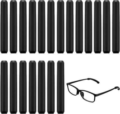 20 Pcs Glasses Ear Cushions,Anti-Slip Elastic Temple Tips Sleeve Retainer,Soft Comfort Eyeglass Gripper Pads for Reading Glasses, Sunglasses & Sports, All-Day Comfort Grippers(Black) in Saudi Arabia