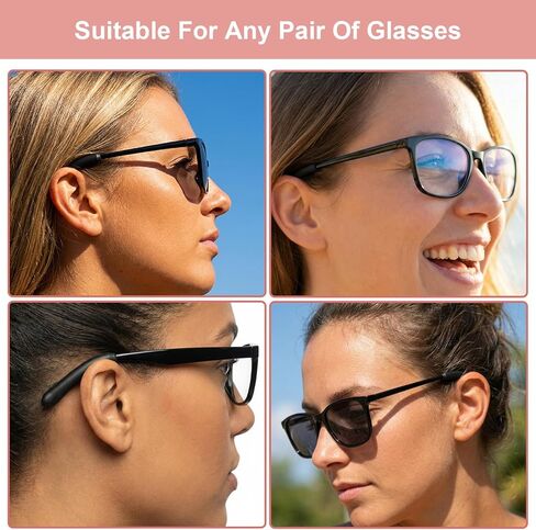 20 Pcs Glasses Ear Cushions,Anti-Slip Elastic Temple Tips Sleeve Retainer,Soft Comfort Eyeglass Gripper Pads for Reading Glasses, Sunglasses & Sports, All-Day Comfort Grippers(Black) in Saudi Arabia