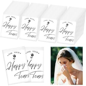 Ocmoiy 30 Pack Happy Tears Tissues for Wedding, 3 Ply Wedding Tissue Packs For Guests, Bulk Individual Facial Pocket Tissues for Wedding Party Favors Travel Graduation Celebration in Kuwait
