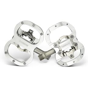 THINVIK Clipless Pedals for SPD, Dual Sided Combo Bike Pedals for Shimano SPD System & Flat Platform, Sealed Bearings Bicycle Pedals with SPD Cleats Set in Kuwait