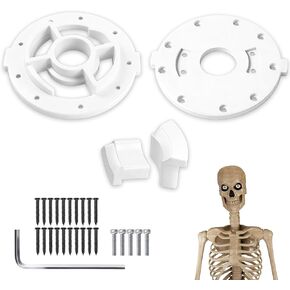 زوج واحد من قطعة استبدال الهيكل العظمي/الهيكل العظمي مقاس 12 قدمًا يناسب موصلات الذراع والرأس ذات الهيكل العظمي بطول 12 قدمًا، ولوحات الذكور والإناث، مع 20 قطعة سوداء و5 قطع براغي بيضاء و1 قطعة مفتاح ربط سداسي (كلاهما) in Kuwait