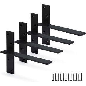 دعامة أرفف عائمة بسمك 3/8 بوصة، دعامات أرفف شديدة التحمل مكونة من 3 قطع، دعامة دعم كونترتوب معلقة مجانًا بطول 12 بوصة × 2.5 واط، دعامات حائط عائمة للخزائن والجرانيت وغسالة الأطباق ومقاعد البدلاء in Kuwait